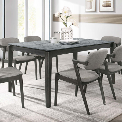 Stevie Rectangular Faux Marble Top Dining Table Grey and Black image