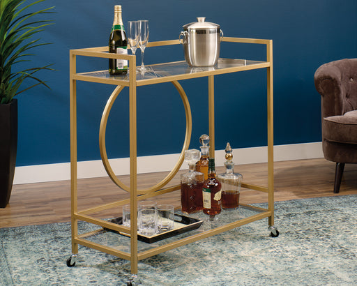 Int Lux Bar Cart Cle Satin Gold/glass 3a image