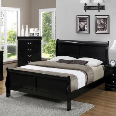 Crown Mark Louis Philip King Sleigh Bed in Black B3950 image