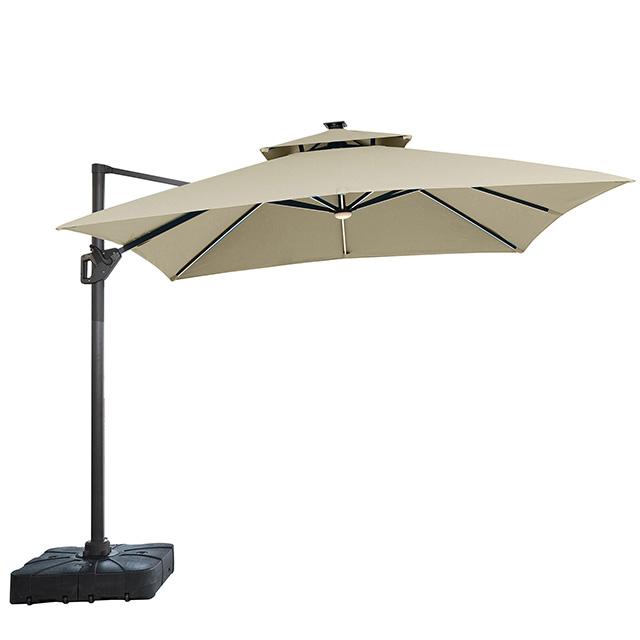 Sano 10 Ft Square Umbrella w/ Double Top w/ LED Light + 37" Large Base image