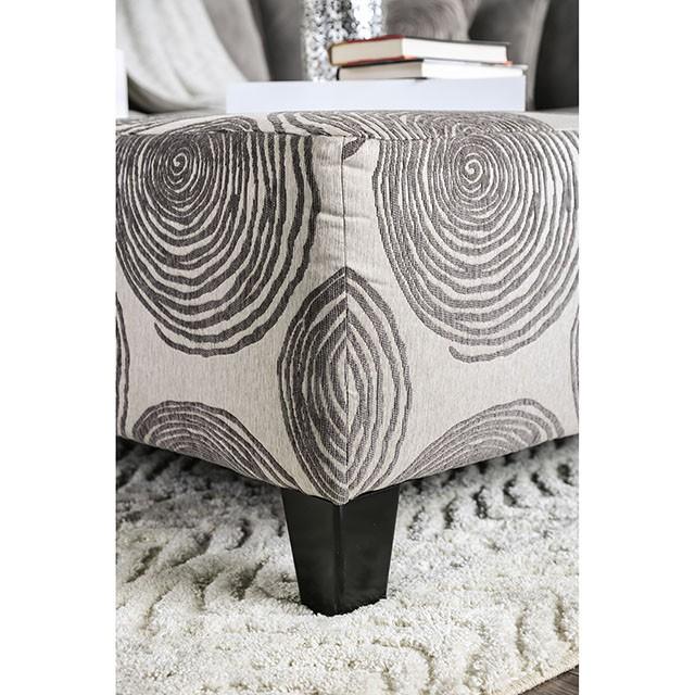 Bonaventura Gray/Pattern Ottoman