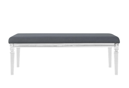 CALEB SILVER BENCH WITH ACRYLIC LEGS image