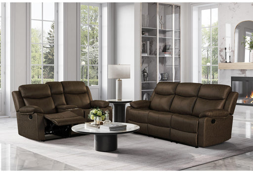 U6026 DARK BROWN 5 RECLINING SOFA/RECLINING CONSOLE LOVESEAT image