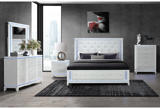 ALINA WHITE KING BED GROUP WITH LED image