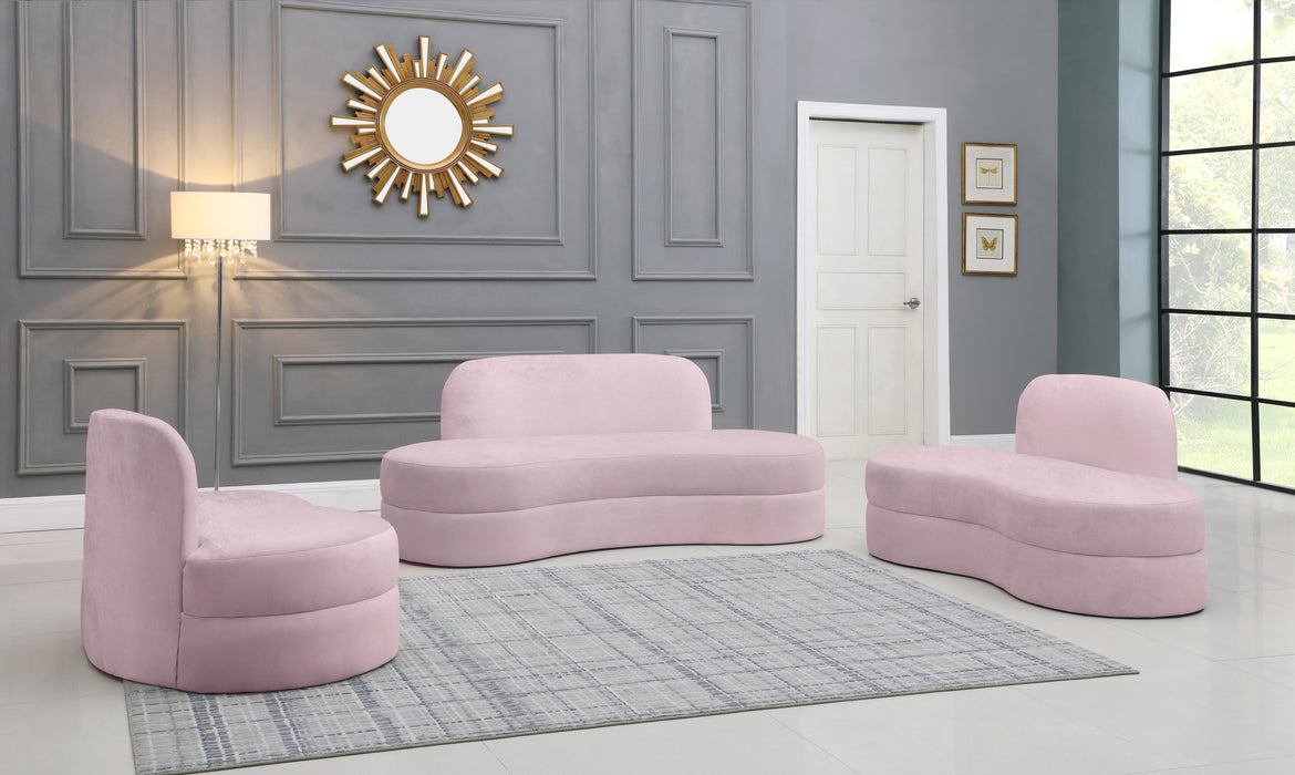 Mitzy Pink Velvet Loveseat