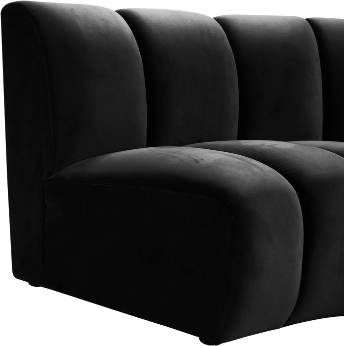 Infinity Black Velvet 5pc. Modular Sectional