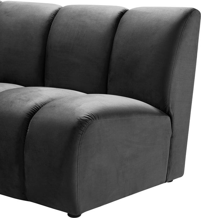 Infinity Grey Velvet 2pc. Modular Sectional