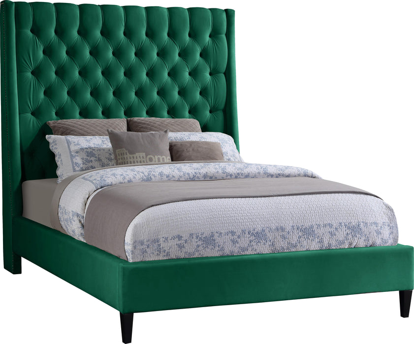 Fritz Green Velvet Queen Bed image