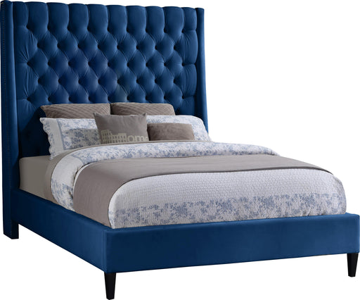 Fritz Navy Velvet Queen Bed image