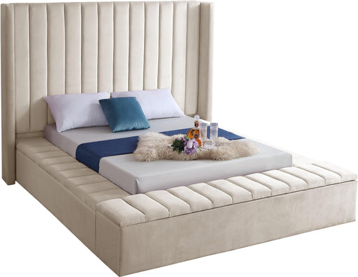 Kiki Cream Velvet King Bed (3 Boxes) image